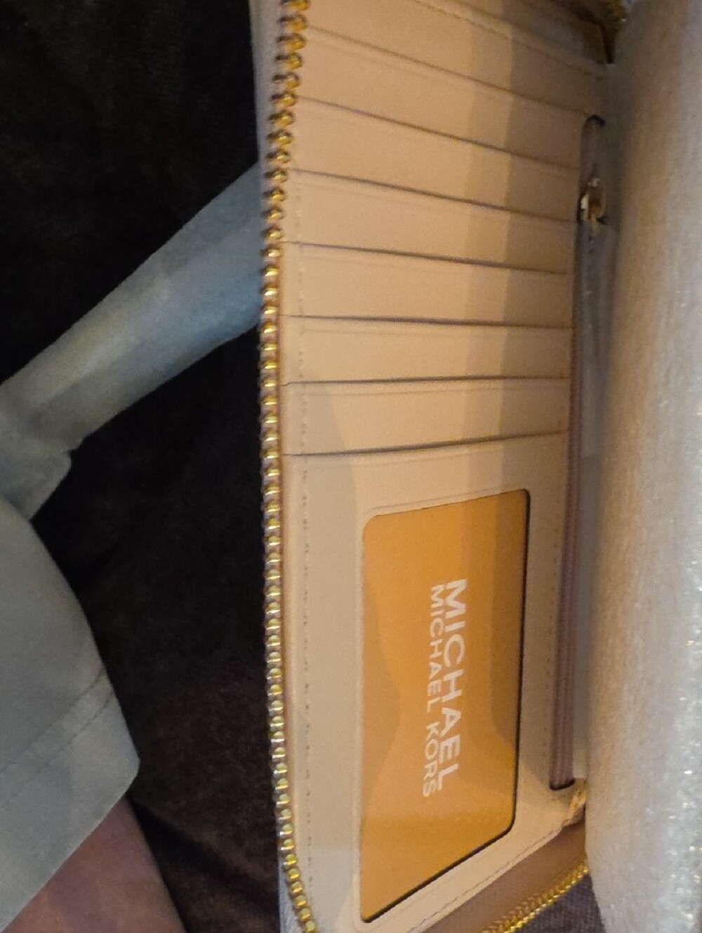 Michael Kors Quilted Chevron Wristlet - Blush with Gold Hardware - Picture 3 of 4